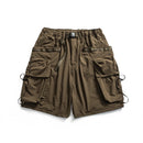 Brown cargo shorts on a white background, Obroi