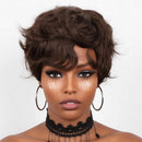 Short Pixie Cut Wig Human Hair Lace Front Wig for Women Textured Layered Side Bang Natural Hairline