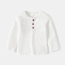 Spring Boys Long Sleeve Cotton Comfortable Children's Neck Button Boys Leisure T-shirt