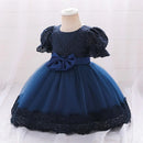 Infant Baby Girls Dresses Lace Floral Christening Gowns Baby Baptism Clothes Sweet Princess Dresses