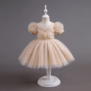 Beige tulle dress on a mannequin against a gray background, Obroi