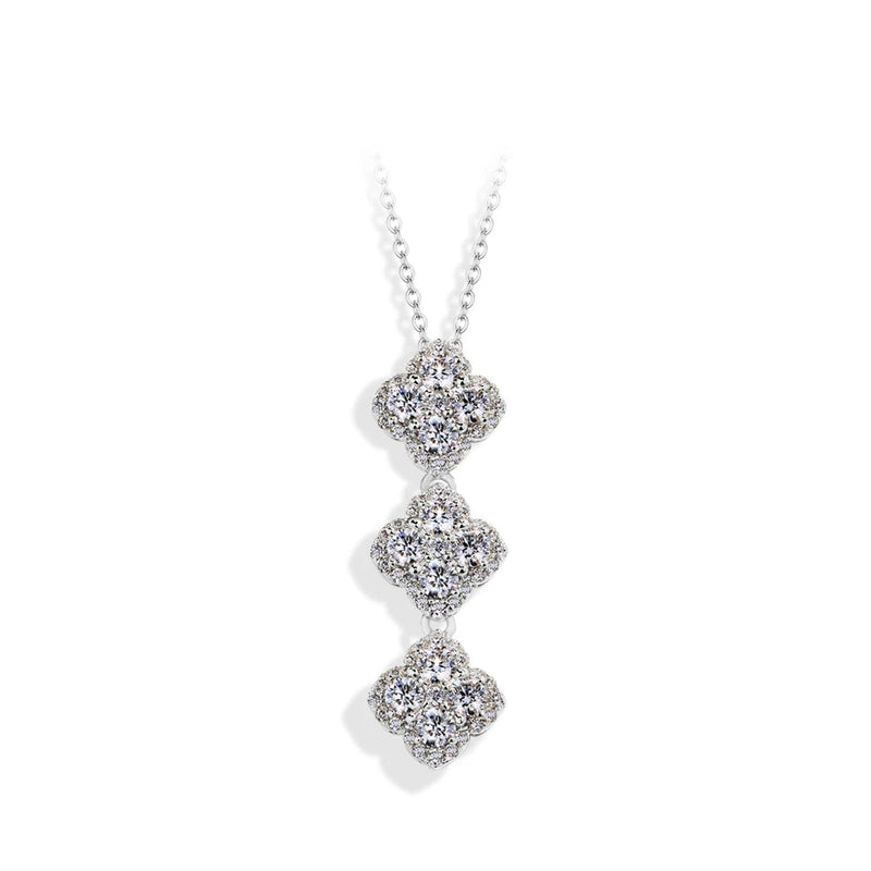 S925 Silver Necklace For Women Full Moissanite Pendant Classic Engagement Wedding Jewelry Gift
