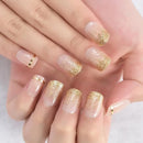 24pcs Short Full Cover Glitter Press On Nail Tips Nails Charm Fingernails For Daily Wear Wedding Shopping Working With Tabs