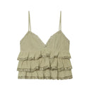 Light green lace-trimmed top on a white background, Obroi