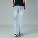 Jeans Men Men's Slim Fit Flared Jeans Blue Denim Pants Casual Loose Fit Trousers