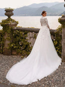 Elegant A Line Wedding Dresses Lace Appliques Long Sleeve Bridal Gowns Custom Made High Quality Women Dress