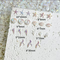 30Pcs 3D Ocean Nail Charms Resin Gold Series Starfish Art Decorations Mini Beach Summer Nail Accessories