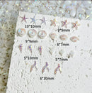 30Pcs 3D Ocean Nail Charms Resin Gold Series Starfish Art Decorations Mini Beach Summer Nail Accessories