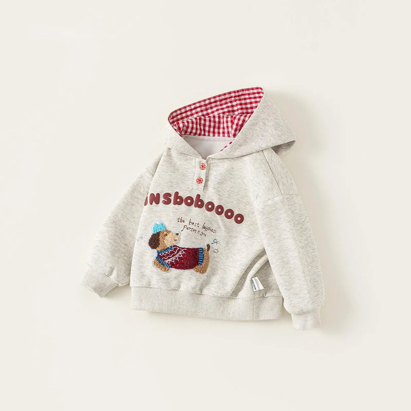 Spring Autumn Children Hoodies 1-10Y Girls Plaid Hooded Sweatshirts Tops Toddler Outerwear Kids Clothing