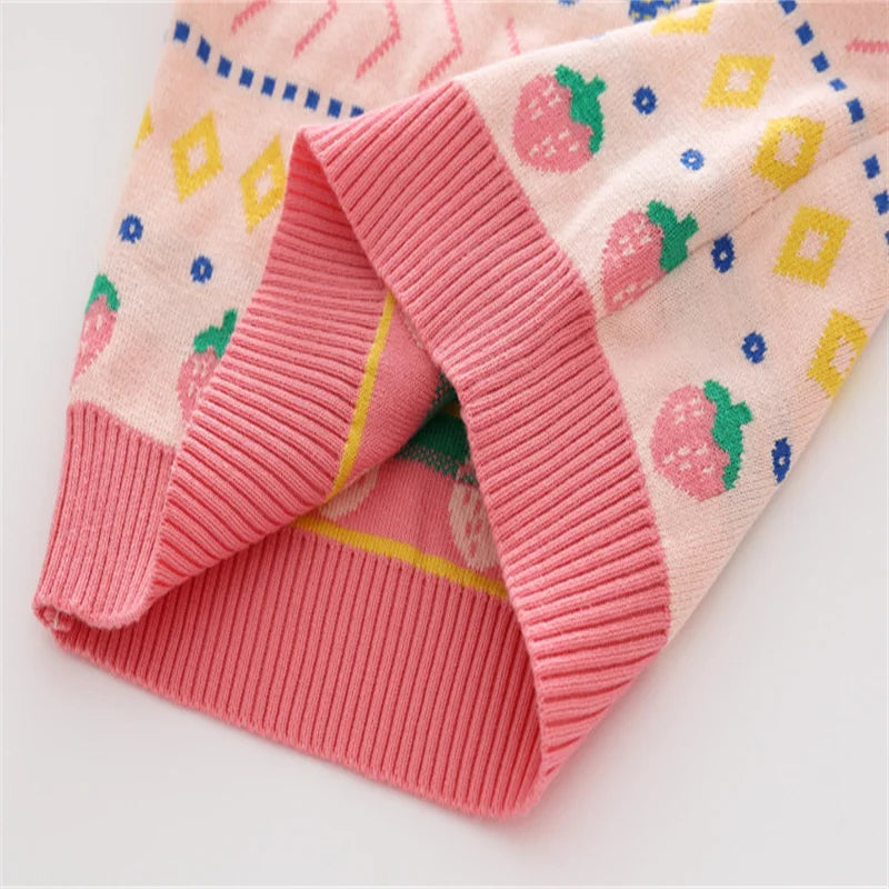 Girls Sweaters For Autumn Winter Strawberry Cute Children's Sweatshirts