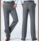 Summer Men Casual High-waisted Straight Trousers Suit Pants