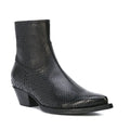 Black textured ankle boot on a white background, Obroi