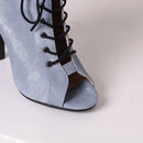 Women's Party Denim Cloth Boots Women High Heels Footwear Woman heels shoes