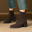 Women Ankle Boots With Zip Elegant Velvet Female Shoes Heels