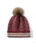 Cashmere Jacquard Knit Thick Beanies Bobble Hat Autumn Winter Warm Wool Christmas Present