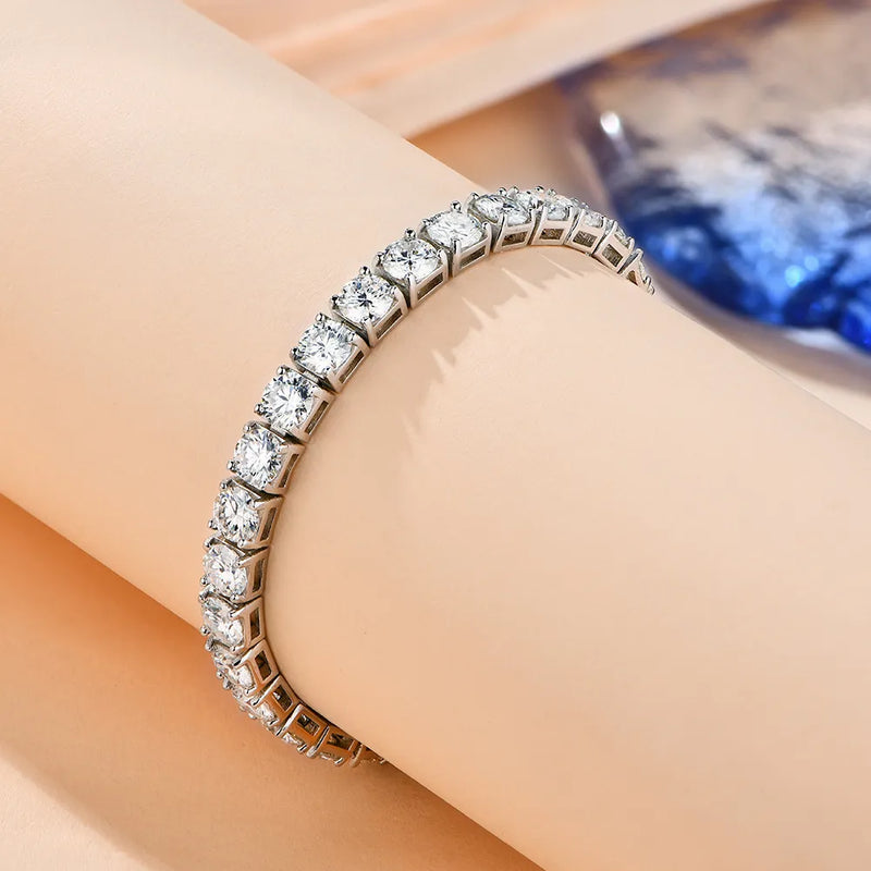 Sterling Silver Bracelets for Women Round 3.5mm Charm Bracelet for Engagement Party Gifts