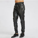 Autumn Leather Harem Pants For Men Black Pants Motorcycle Men