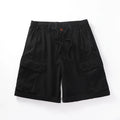 Summer Mens Cargo Shorts Loose Fit Casual  Cotton Shorts Elastic Waist Drawsting Pant