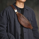 Retro Leather Genuine Leather Retro Waist Bag Multifunctional Crossbody Bag Outdoor Chest Bag