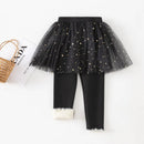 Winter Girls Skirt Pants Children's Fleece Culottes Sequined Baby Princess Leggins Toddler Clothes