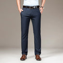 Spring and Summer Fitted Straight Mens Thin Plaid Pants Office Business Casual Clothing High Waist Lightweight  Trousers
