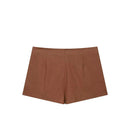 Summer women's casual mid waist contrasting bead decoration bow short skirt pants