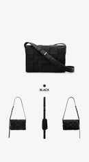 Handbag Woven Genuine Leather Box Bag Shoulder Crossbody Purse Women's Female Luxury Classical