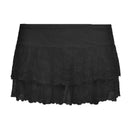 Ruffle Cake Skirt Summer Floral Lace Liner Shorts Low Waist Mini Skirt Festival Concert Women Clothes