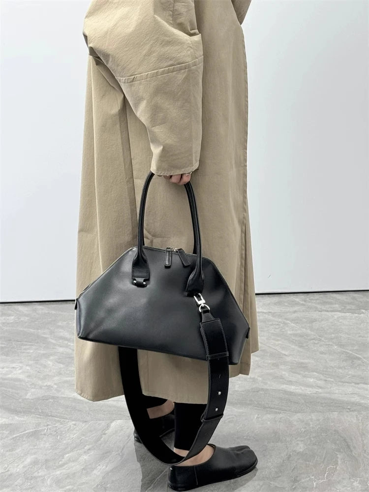 Women Shell Bag Handbag Real Leather Lady Shoulder Underarm Commuter Crossbody