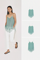 Women's round Neck Asymmetric Lace Crop Top Summer Casual Wear Fit Outerwear