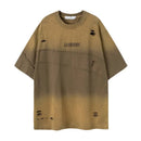 Vintage Hole Ripped Patchwork Couple T-Shirt Hip Hop Streetwear T Shirt Loose Men Women Cotton Tops Tees