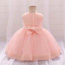Toddler Girl Bow Princess Dress for Baby Tulle Summer Sleeveless Party Dresses Birthday Kids Clothing
