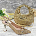 Toe High Heels Shoes and Bags Set With Rhinestone for Women Wedding Party Elegant Luxury