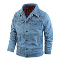 Retro Denim Jacket Men Autumn Single Breasted Lapel Motorcycle Coat Men's Clothing Casual Denim Coat
