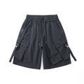 Black cargo shorts on a white background, Obroi