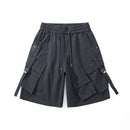 Black cargo shorts on a white background, Obroi