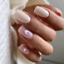 24Pcs Love Rainbow Press on Nails False Nails Shining Summer Nail Art Medium Square Nails Cute Natural Sweet Nail