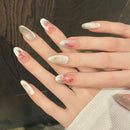 10pcs Handmade False Nails Set Cat's Eye Short Square Round Press on Nails