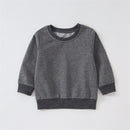 Baby Boy/Girl Solid/Striped Crewneck Long-sleeve Pullover Sweatshirt