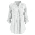 Lace Splicing Women Blouse Stand-up Collar Comfortable Tops Button Placket Loose Spring Shirt for Office
