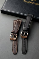 Handmade Leather Watch Strap, Vintage Bronze Buckle, 20mm 21mm 22mm