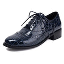 Female Round Toe Block Heels Lace Up Leisure Office Lady Shoes
