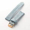 Vintage Denim Watch Strap, Soft Blue Gray Quick Release Band, 18–22mm