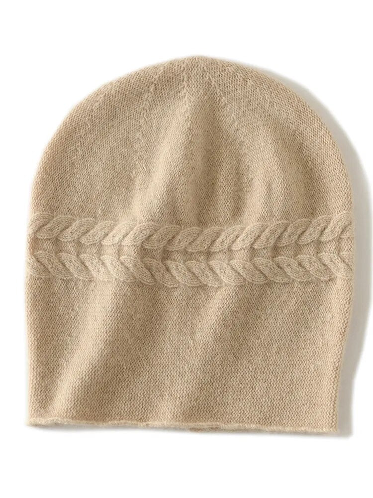 Winter Women's Cashmere Hats Causal Outdoor Warm Beanies Hat Female Solid Knitted Skullies Cap