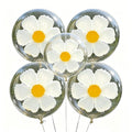 5/6PC Transparent Daisy Foil Balloons With Translucent Petals Yellow Stamens Forest Themed Weddings Fresh Birthday Parties