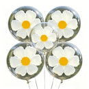 5/6PC Transparent Daisy Foil Balloons With Translucent Petals Yellow Stamens Forest Themed Weddings Fresh Birthday Parties