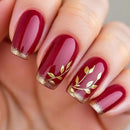 Snowflake Nails Christmas False Nails Press on Nails with Glue Red Glitter Christmas Press on Nails