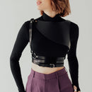 Harness Leather Women Adjustable Gothic Waist Harness Belt Punk Decor Accessory For Daily Casual Street Jeans Matching