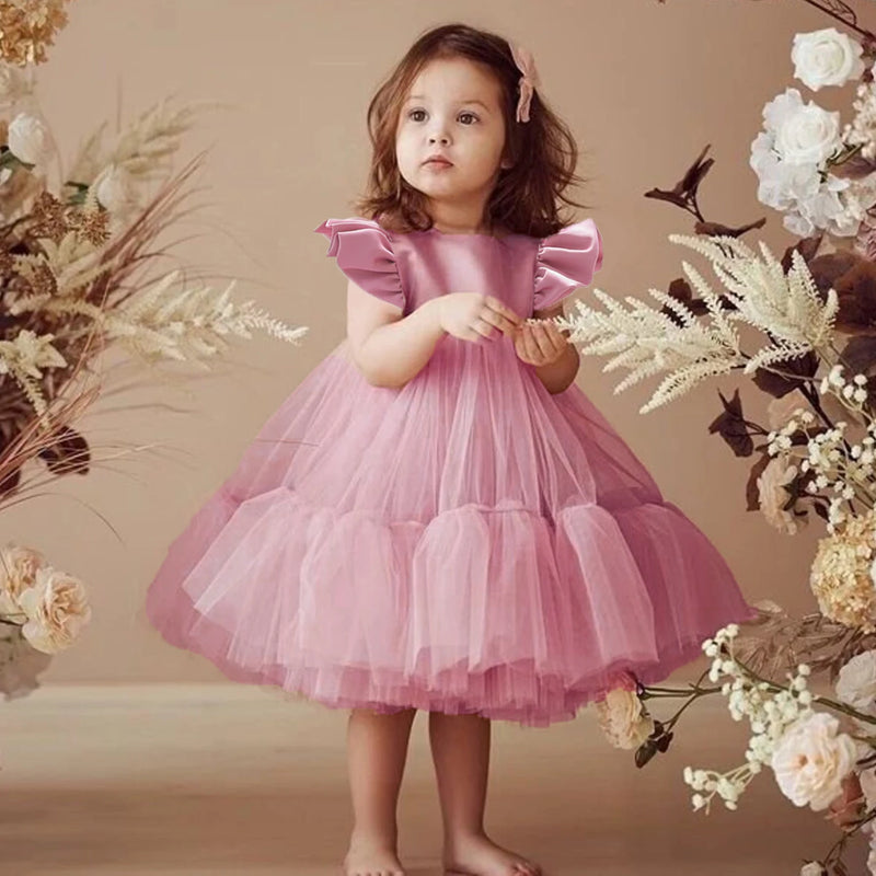 Tulle Wedding Baby Girl Dress Toddler Birthday Party Princess Dresses for Kids