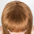 Brown Long Straight Human Hair Wigs With Bangs For Women Hair Glueless